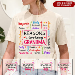 Personalized Gift For Grandma Names Words Art Pure Cotton T-shirt