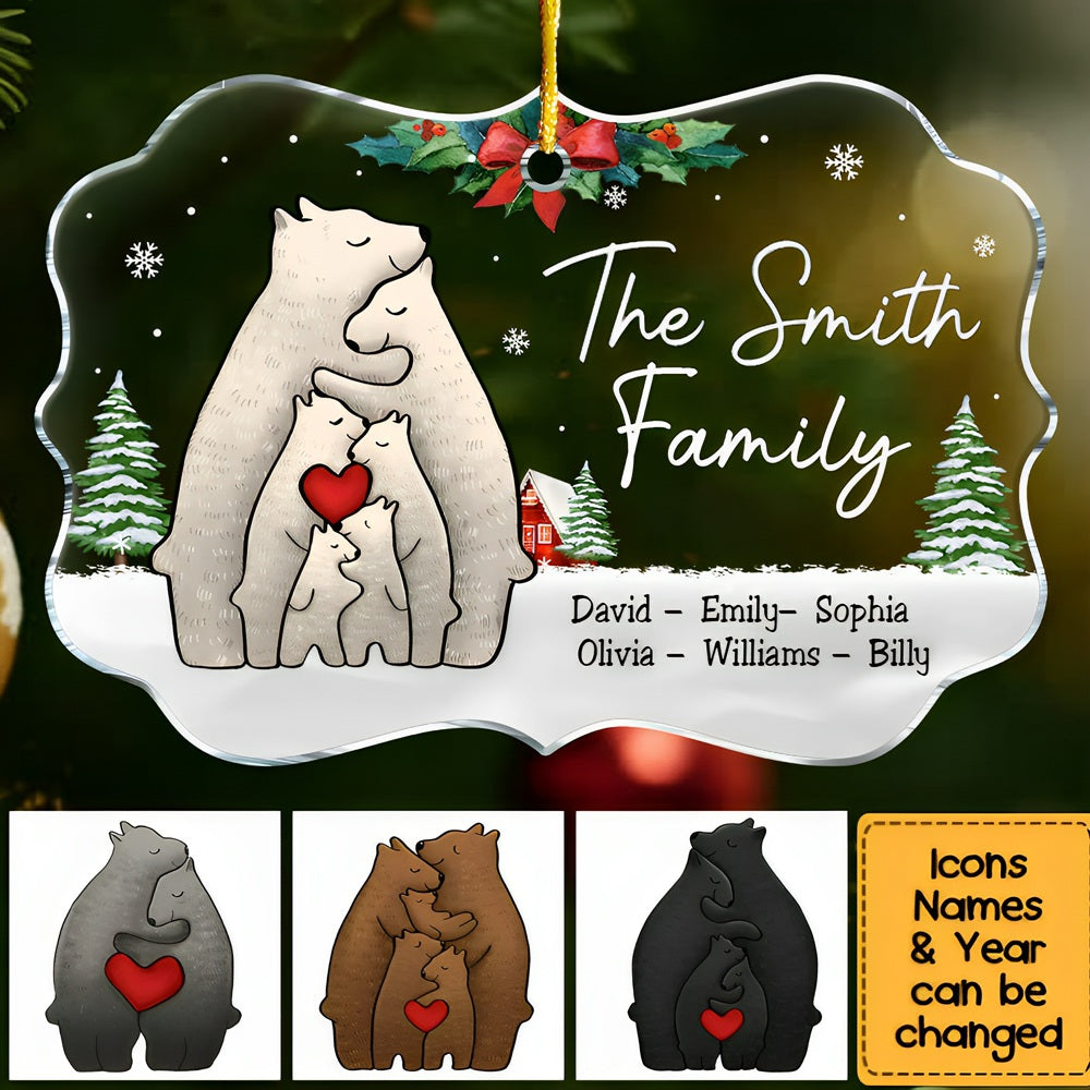 Personalized Gift For Family Bear Christmas Ornament