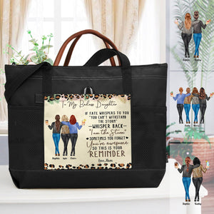 Whisper Back I Am The Storm Reminder - Birthday, Loving Gift For Mom, Daughter -Personalized Canvas Bag With Mesh Pocke