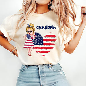 Sweetheart Grandkids Grandma - 4th Of July Independence Day -  Personalized T-shirt