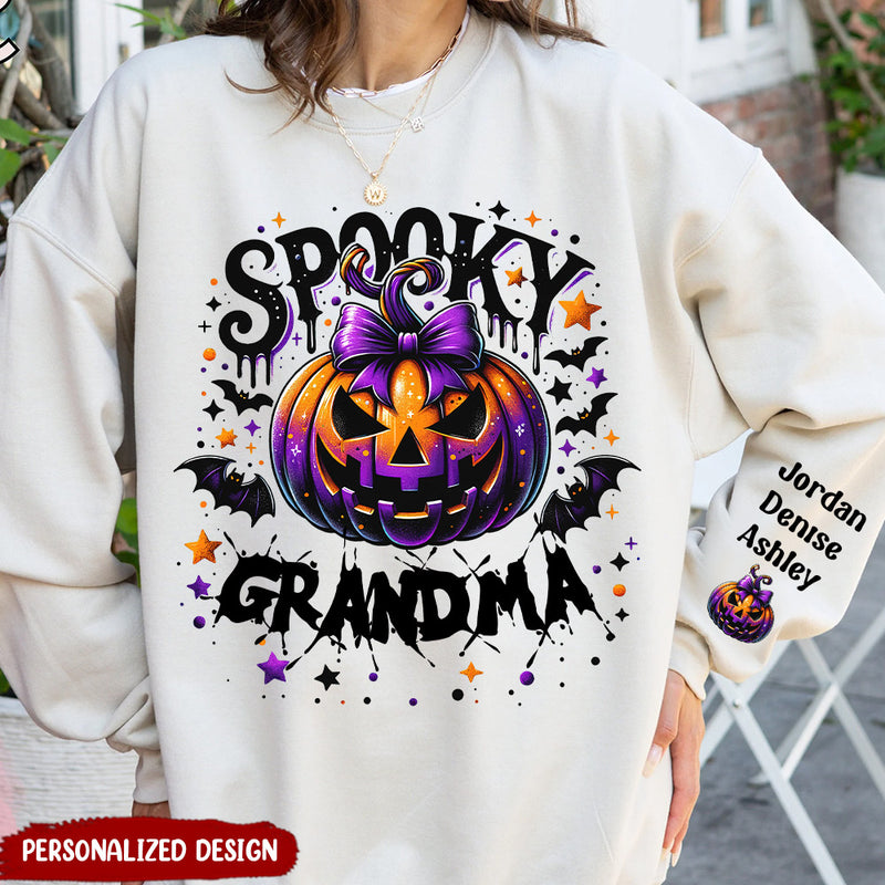 Personalized Halloween Gift For Grandma Spooky Sweatshirt