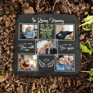 In Loving Memory - Custom Photo Monogram - Personalized Memorial Stone