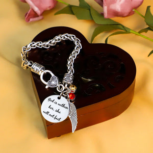 God is within her, she will not fail Antique Silver Bracelet