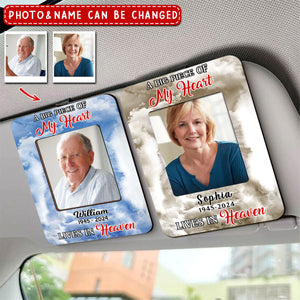 Memorial Insert Photo, A Big Piece Of My Heart Lives In Heaven Personalized Photo Car Visor Clip