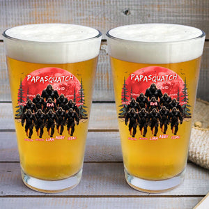 Personalized Grandpa Dad Squatch Beer Glass