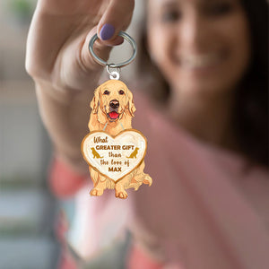 Personalized Heart Dog Acrylic Keychain Gift For Dog Lovers