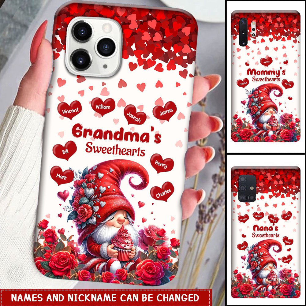 Red heart Grandma Mom Sweethearts Kids Personalized Phone Case