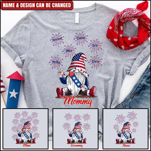 Grandma Firecracker Grandkids Independence Day Personalized Pure Cotton T-Shirt