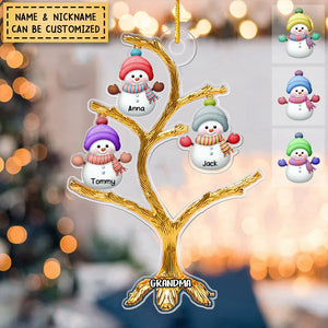 Personalized Christmas Snowman Christmas Tree Acrylic Ornament