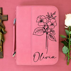 Personalized Birth Month Flower Bible Cover