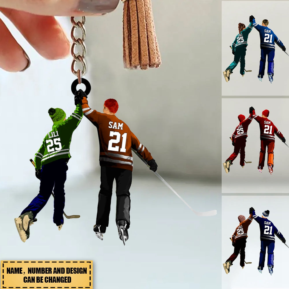 Custom Personalized Ice Hockey Keychain Hockey Gifts