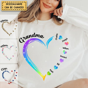 Grandma and Grandkids Hearts Personalized Sweatshirt, Best Gift Christmas