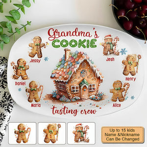 Christmas Grandma's Cookie Tasting Crew Personalized Custom Platter Christmas Gift For Grandma Mom Family Members