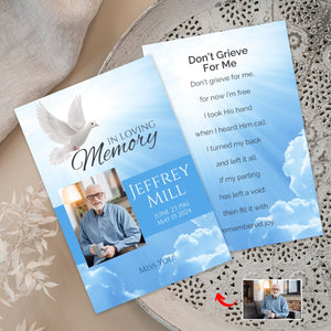 Personalized In Loving Memory Upload Photo Memorial Card