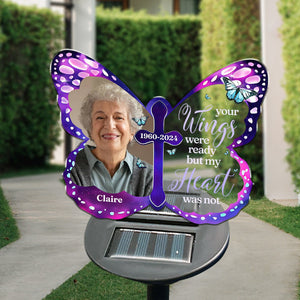 Custom Photo Your Wings Were Ready - Personalized Custom Solar Light