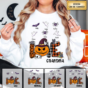 Love Halloween - Ghosts, Bats And Spiders - Personalized sweatshirt