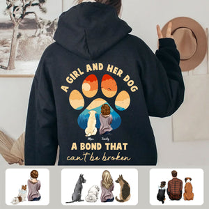 A Girl And Her Dog A Bond That Can't Be Broken - Personalized Dog/Cat Lover Hoodie