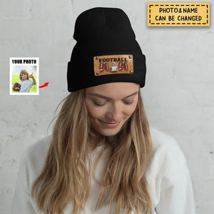 Football Mom - Personalized Photo Beanie