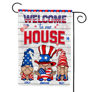 Personalized Independence Day Welcome To Our House Family Flag