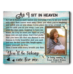 As I Sit In Heaven Personalized Memorial Canvas Prints