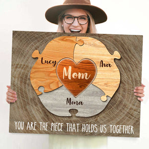 You Are The Piece That Holds Us Together Personalised Puzzle Mom Canvas Prints