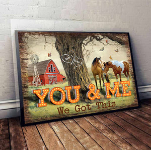 You And Me We Got This - Personalized Horse Couple Poster Canvas Print