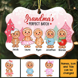 Personalized Grandma's Perfect Batch Gingerbread Kid Wood Ornament