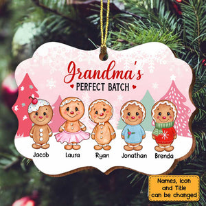 Personalized Grandma's Perfect Batch Gingerbread Kid Wood Ornament