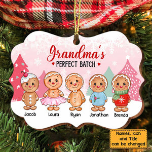 Personalized Grandma's Perfect Batch Gingerbread Kid Wood Ornament