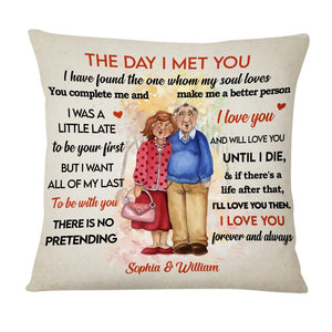 Personalized Old Couple The Day I Met You Pillow