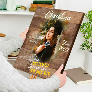 She believed She could so she did Personalised 2022 Graduation Canvas Prints