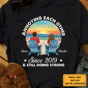 Annoying Each Other Since And Still Going Strong Couple Personalized T-Shirt