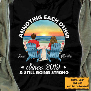 Annoying Each Other Since And Still Going Strong Couple Personalized T-Shirt