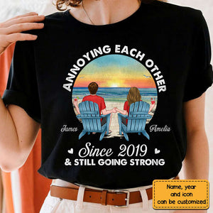 Annoying Each Other Since And Still Going Strong Couple Personalized T-Shirt