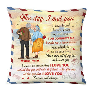 Personalized Old Couple The Day I Met You Love Letter Pillow