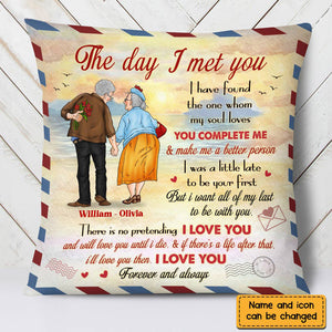 Personalized Old Couple The Day I Met You Love Letter Pillow