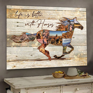 Personalized Horse Photo Collage Poster - To ride a Horse is to Ride the Sky