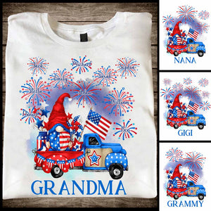 Personalized Firework Independence Day Grandma Mom Kids T-shirt