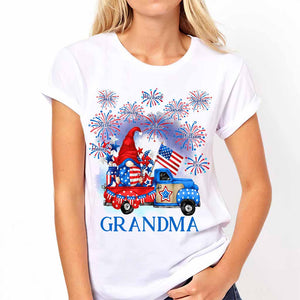 Personalized Firework Independence Day Grandma Mom Kids T-shirt