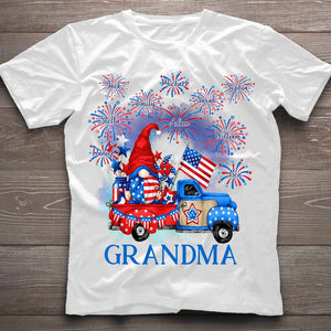 Personalized Firework Independence Day Grandma Mom Kids T-shirt