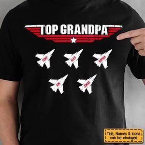 Personalized Gift Top Grandpa Father's Day T-Shirt