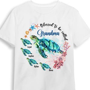 Personalized Blessed To Be Called Grandma Turtle T-shirt