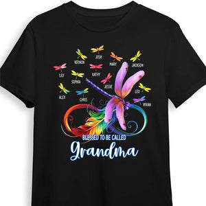 Personalized Dragonfly Blessed To Be Called Grandma T-Shirt