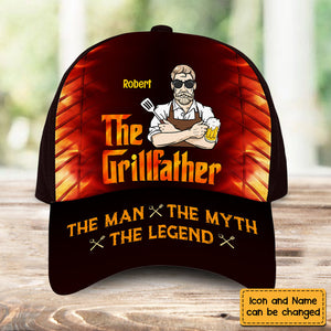 Personalized BBQ The Grillfather Dad Cap