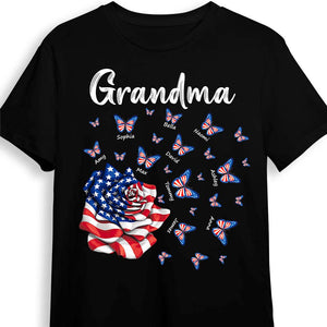 Personalized Gift For Grandma Patriot Rose T-Shirt