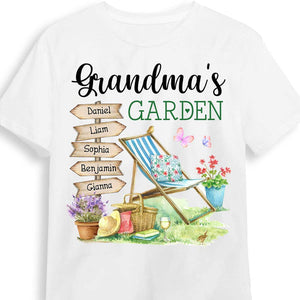 Personalized Gift For Grandma's Garden Watercolor T-Shirt