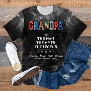 Personalized The Man The Myth The Legend All-over Print T Shirt Gift For Grandpa