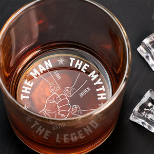 Dad The Man The Myth The Legend - Personalized Engraved Whiskey Glass