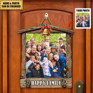 Personalized Christmas Gift For Happy Family Members Door Sign