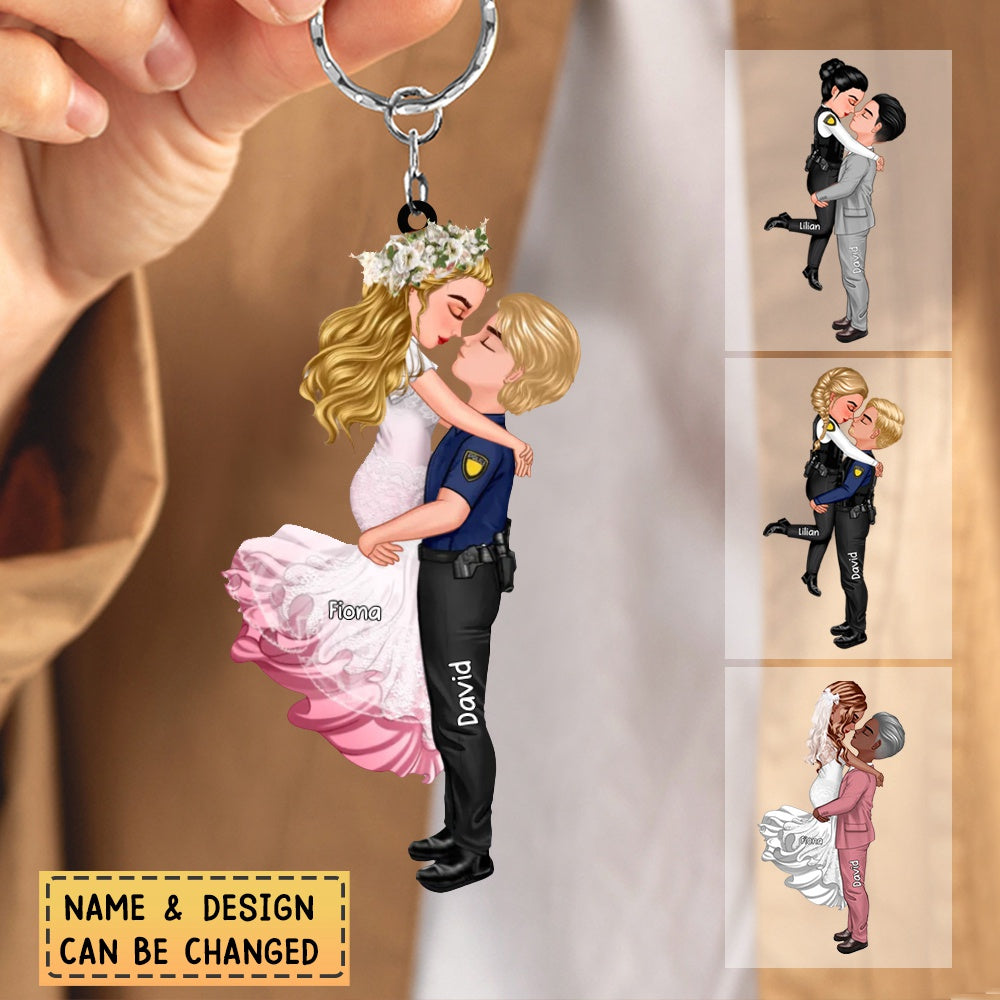 Couple Police Gifts-Personalized Shape Acrylic Keychain